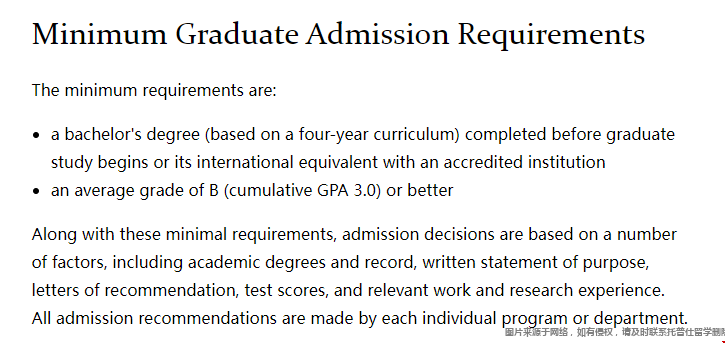 申請UNC研究生需要哪些條件