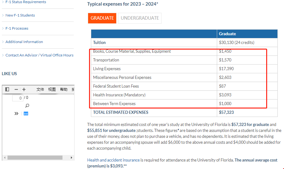 佛羅里達大學碩士生活費.png 佛羅里達大學碩士生活費.png