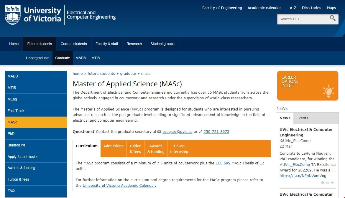 維多利亞大學(xué)計算機(jī)工程碩士 維多利亞大學(xué)計算機(jī)工程碩士