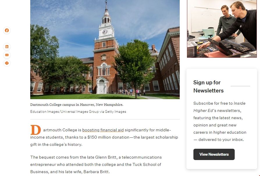 達特茅斯學院免學費收入門檻翻一番.png